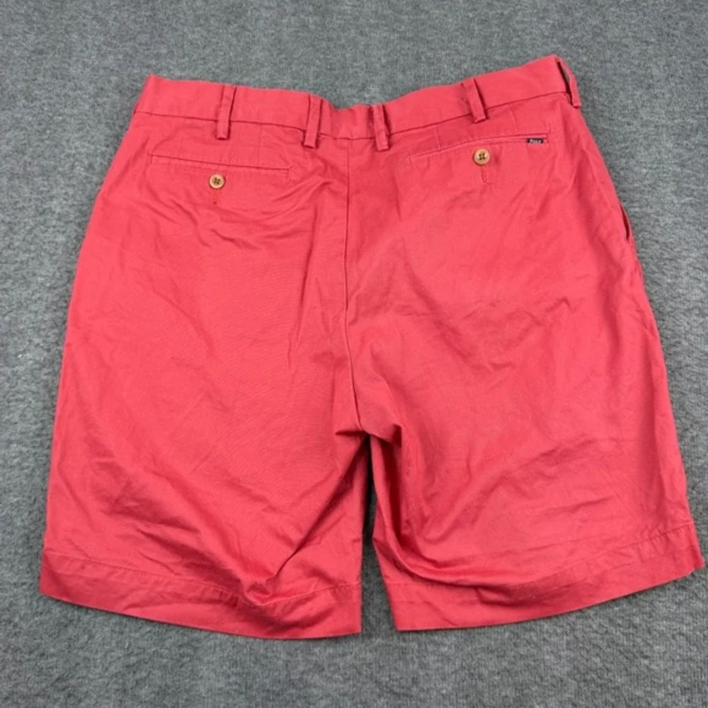 Polo Ralph Lauren Chino Shorts Men's 33 Red Stretch Classic Fit Cotton‎ Blend